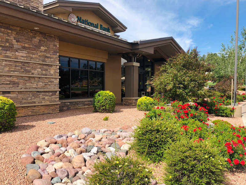 A commercial property maintained by It's Magic Landscaping & Design - Show Low National Bank of Arizona Branch